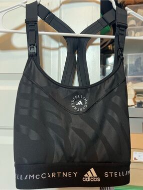 Adidas by Stella McCartney Black Logo Racerback Sports Bra